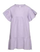 Dress Ss Muslin Dresses & Skirts Dresses Casual Dresses Short-sleeved Casual Dresses Purple Huttelihut