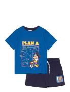 Set 2P Short + Ts Sets Sets With Short-sleeved T-shirt Blue Mickey Mouse