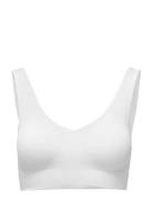 Lucia Bra Top Wide Straps Lingerie Bras & Tops Soft Bras Tank Top Bras White Missya