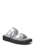 Emma_Slide_Napu Flade Sandaler Silver HUGO