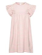 Dress Ss Stripe Dresses & Skirts Dresses Casual Dresses Short-sleeved Casual Dresses Pink Creamie