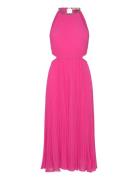 Pleated Cutout Drs Knælang Kjole Pink Michael Kors