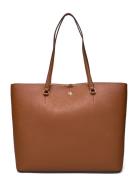 Crosshatch Leather Large Karly Tote Shopper Taske Brown Lauren Ralph Lauren