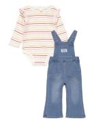Levi's® Ruffle Bodysuit And Overalls Set Sets Sets With Body Multi/patterned Levi's