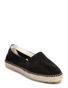 Slfhella Suede Espadrilles Espadrillos Flade Sandal Black Selected Femme