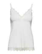 Rwbillie Lace Strap Top Tops T-shirts & Tops Sleeveless White Rosemunde