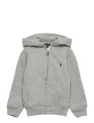 Cotton-Blend-Fleece Hoodie Tops Sweatshirts & Hoodies Hoodies Grey Ralph Lauren Kids