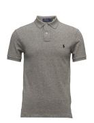 Slim Fit Mesh Polo Shirt Tops Polos Short-sleeved Grey Polo Ralph Lauren