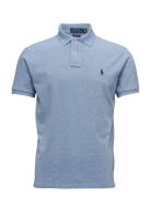 Custom Slim Fit Mesh Polo Shirt Tops Polos Short-sleeved Blue Polo Ralph Lauren