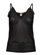 Taylor Soft Dot Top Tops T-shirts & Tops Sleeveless Black Becksöndergaard