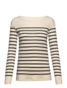 Clear Tee Stripe Tops T-shirts & Tops Long-sleeved Beige Moshi Moshi Mind