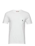 Custom Slim Fit Jersey Pocket T-Shirt Tops T-Kortærmet Skjorte White Polo Ralph Lauren