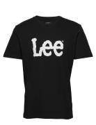 Wobbly Logo Tee Tops T-Kortærmet Skjorte Black Lee Jeans