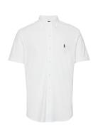 Featherweight Mesh Shirt Tops Shirts Short-sleeved White Polo Ralph Lauren