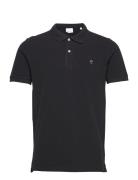 Toke Basic Badge Polo - Gots/Vegan Tops Polos Short-sleeved Black Knowledge Cotton Apparel