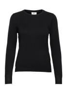 Objthess L/S O-Neck Knit Pullover Noos Tops Knitwear Jumpers Black Object