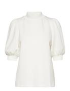 21 The Puff Blouse Tops Blouses Short-sleeved White My Essential Wardrobe