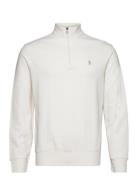 Luxury Jersey Quarter-Zip Pullover Tops Sweatshirts & Hoodies Sweatshirts Cream Polo Ralph Lauren