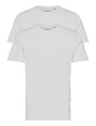 Jacbasic Crew Neck Tee Ss 2 Pack Noos Tops T-Kortærmet Skjorte White Jack & J S