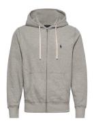 The Rl Fleece Hoodie Tops Sweatshirts & Hoodies Hoodies Grey Polo Ralph Lauren