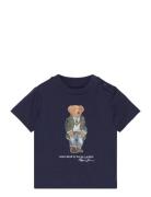 Polo Bear Cotton Jersey Tee Tops T-Kortærmet Skjorte Navy Ralph Lauren Baby
