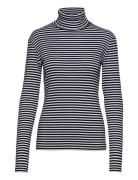 Vera Fine Rib Jersey Ls Tops T-shirts & Tops Long-sleeved Multi/patterned Double A By Wood Wood
