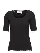 Slfanna Ss-Neck Tee Tops T-shirts & Tops Short-sleeved Black Selected Femme