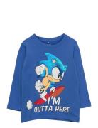 Nmmnuuk Sonic Ls Top Box Vde Tops T-shirts Long-sleeved T-Skjorte Blue Name It