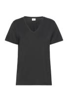 Adeliasz V-N T-Shirt Tops T-shirts & Tops Short-sleeved Black Saint Tropez