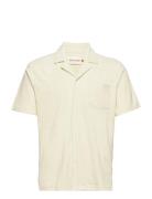 Terry Short-Sleeved Cuban Shirt Tops Shirts Short-sleeved Cream Revolution