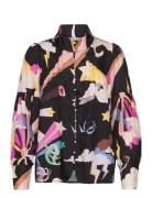 Shirt With Fantasy Print In Cupro Tops Shirts Long-sleeved Multi/patterned Coster Copenhagen