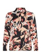 Patterned Blouse In A Satin Finish Tops Shirts Long-sleeved Multi/patterned Esprit Collection