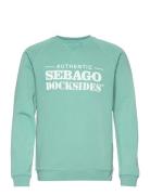 Dks Outwashed Crew Tops Sweatshirts & Hoodies Sweatshirts Green Sebago