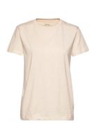 Freya T-Shirt - Ivory Tops T-shirts & Tops Short-sleeved Cream STUDIO FEDER