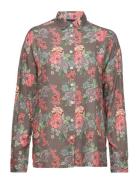 Edith Flower Print Viscose Shirt Tops Shirts Long-sleeved Multi/patterned Lexington Clothing