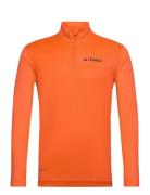 Mt Half Zi Ls Sport Sweatshirts & Hoodies Sweatshirts Orange Adidas Terrex