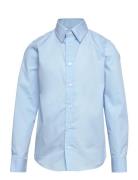 Jjjoe Shirt Ls Plain Noos Jnr Tops Shirts Long-sleeved Shirts Blue Jack & J S