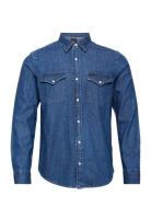 Regular Western Tops Shirts Casual Blue Lee Jeans