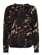 Cmbelma-Blouse Tops Blouses Long-sleeved Multi/patterned Copenhagen Muse