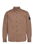 Monologo Badge Relaxed Shirt Tops Shirts Casual Brown Calvin Klein Jeans