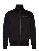 Tommy Logo Zip Thru Stand Collar Tops Sweatshirts & Hoodies Sweatshirts Black Tommy Hilfiger