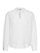 Embroidered Cotton Blouse Tops Blouses Long-sleeved White Esprit Casual