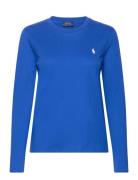 Long-Sleeve Jersey Crewneck Tee Tops T-shirts & Tops Long-sleeved Blue Polo Ralph Lauren