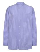 Charlize Poplin Stripe Shirt Tops Shirts Long-sleeved Purple Wood Wood