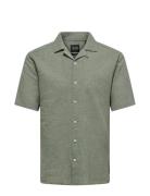 Onscaiden Life Ss Solid Resort Linennoos Tops Shirts Short-sleeved Green ONLY & SONS