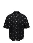 Onstie Rlx Washed Aop Ss Shirt Tops Shirts Short-sleeved Black ONLY & SONS