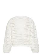 Sweater Mesh Knit Tops Knitwear Pullovers White Lindex