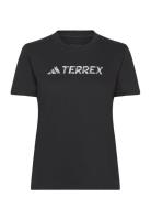W Logo Tee Sport T-shirts & Tops Short-sleeved Black Adidas Terrex