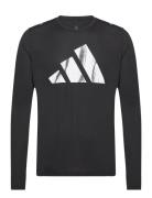 Run It Bos Ls Sport Sweatshirts & Hoodies Sweatshirts Black Adidas Performance
