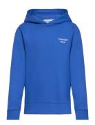 Ckj Stack Logo Hoodie Tops Sweatshirts & Hoodies Hoodies Blue Calvin Klein